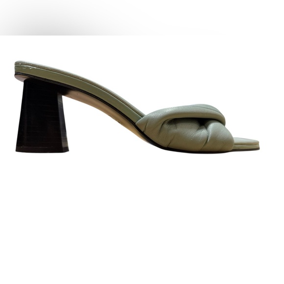 Zara Knotted Leather Heeled Sandals in Seafoam Green Size 6.5 - Picture 4 of 9